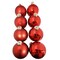 Whitehurst 2-Finish Glass Christmas Ball Ornaments - 3.25" (80mm) - Red - 8ct